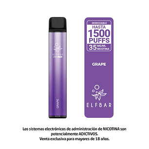ELFBAR 1500 GRAPE - VAPE DESECHABLE 1500 PUFFS