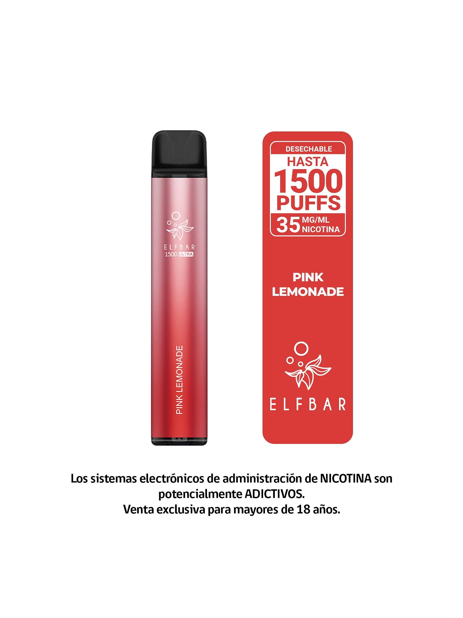 Elfbar 1500 Pink Lemonade- Vape Desechable 1500 Puffs 1