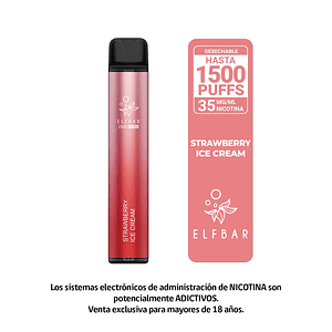 Elfbar 1500 Strawberry Ice Cream  Vape Desechable 1500 Puffs