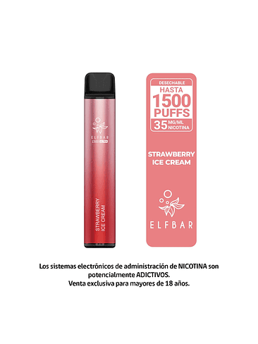 ELFBAR 1500 STRAWBERRY ICE CREAM  VAPE DESECHABLE 1500 PUFFS 1