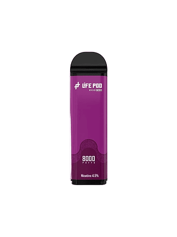 RECARGA 8000 PUFF GRAPE ICE 4.5%-LIFE POD 1