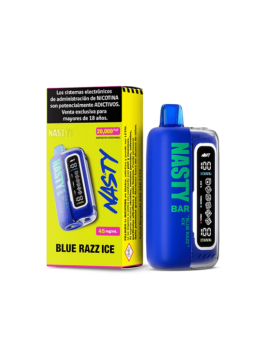 VAPORIZADOR BAR 20000  BLUE RAZZ ICE- NASTY 1
