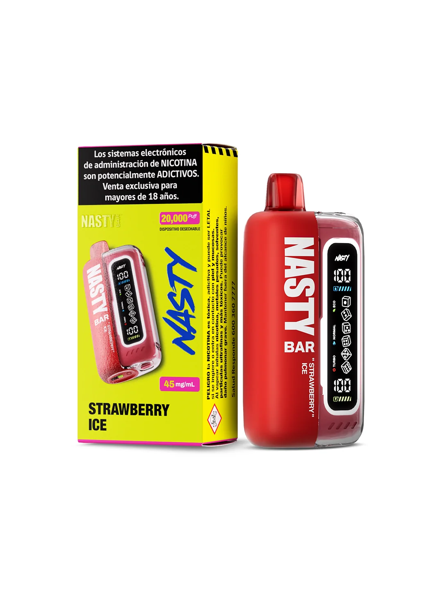 Vaporizador Bar 20000  Strawberry Ice- Nasty 1