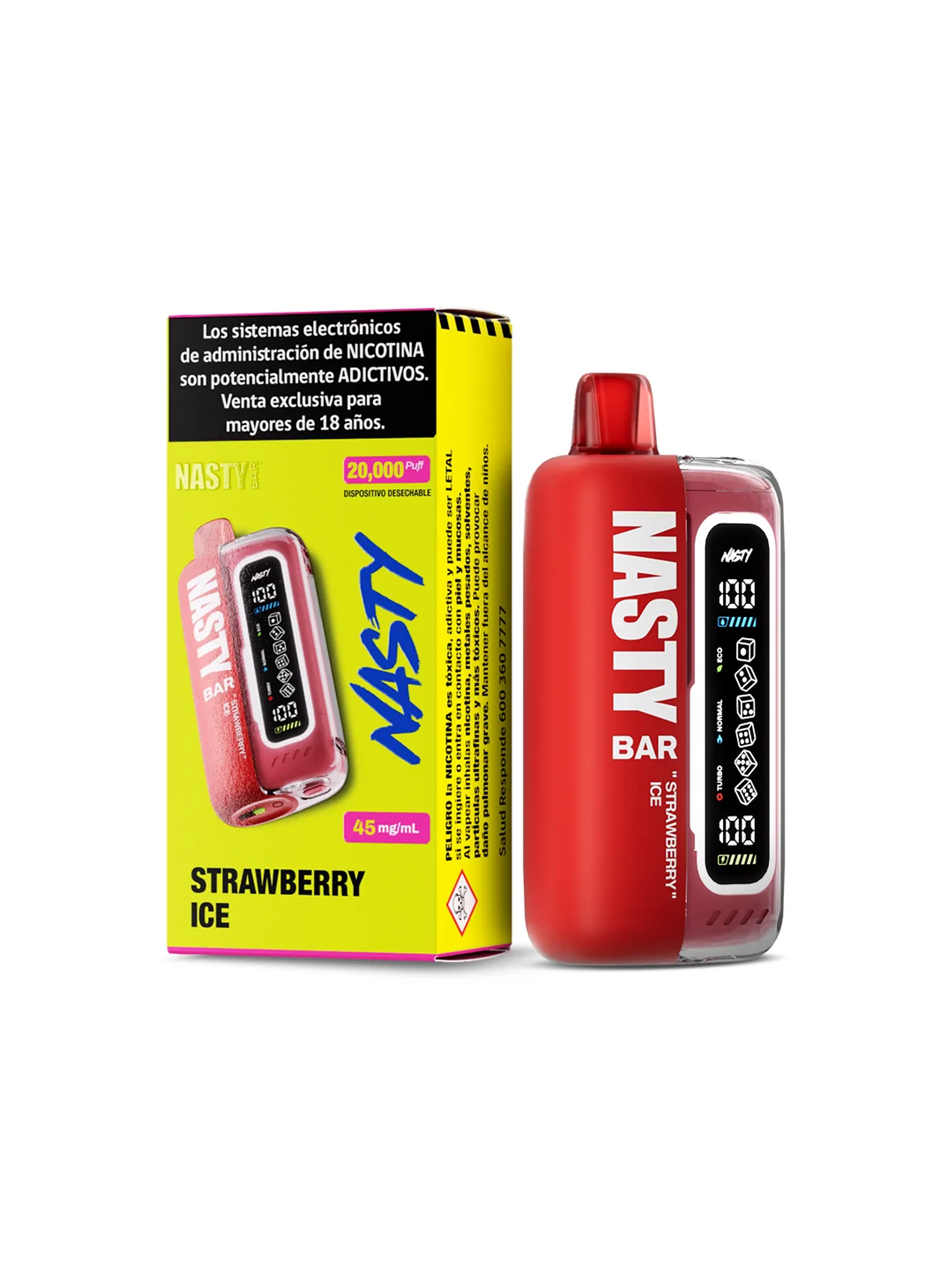 Vaporizador Bar 20000  Strawberry Ice- Nasty 1