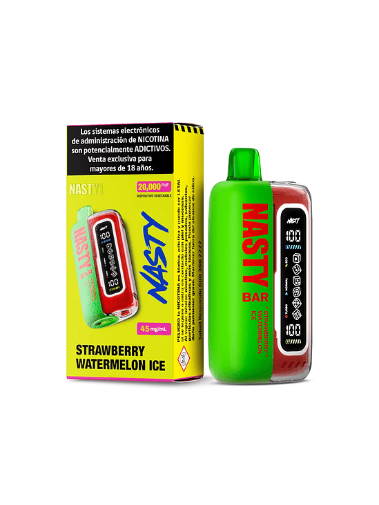 VAPORIZADOR BAR 20000  STRAWBERRY WATERMELON ICE - NASTY 1