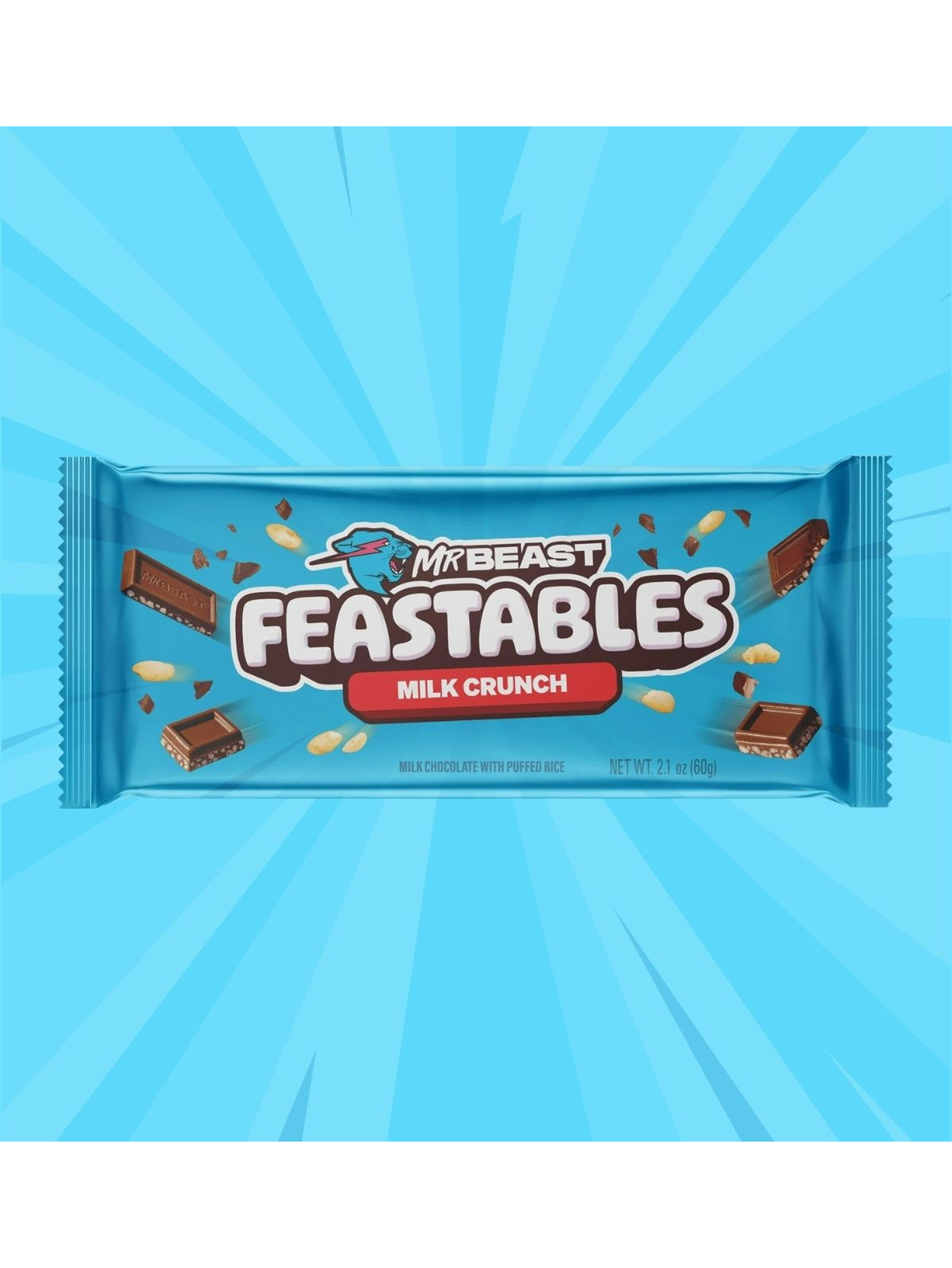 Mr. Beast Feastables Milk Crunch Chocolate Barra 60Gr 2