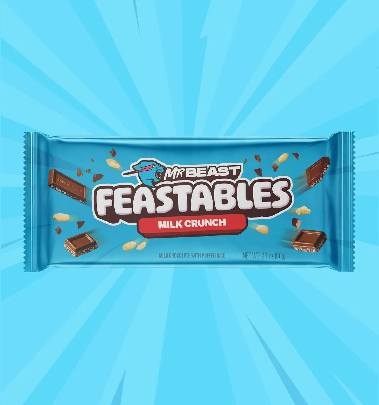 Mr. Beast Feastables Milk Crunch Chocolate Barra 60Gr 2