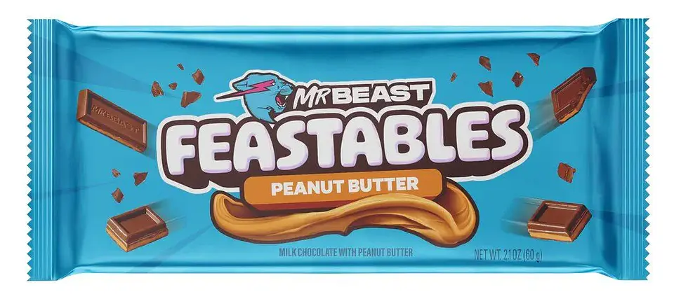 Mr. Beast Feastables Peanut Butter Chocolate Bar 60Gr 1
