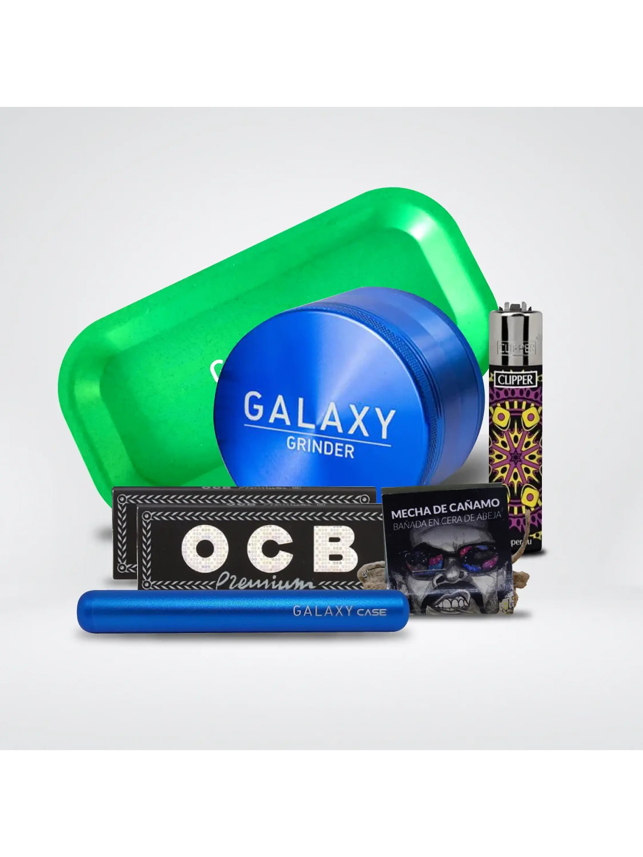 Pack Moledor Aluminio Case Azul 63Mm - Galaxy 1