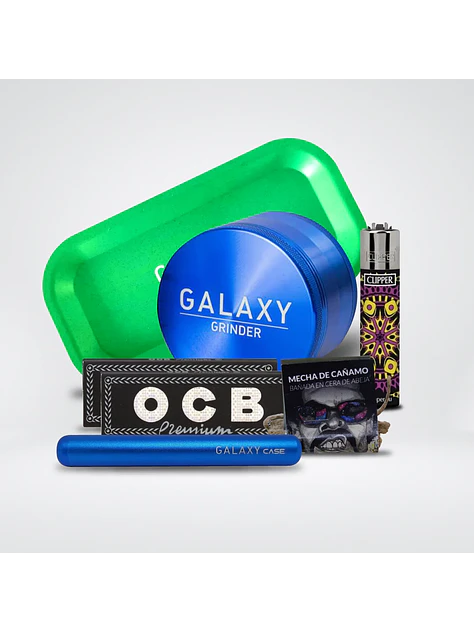 Pack Moledor Aluminio Case Azul 63Mm - Galaxy 1