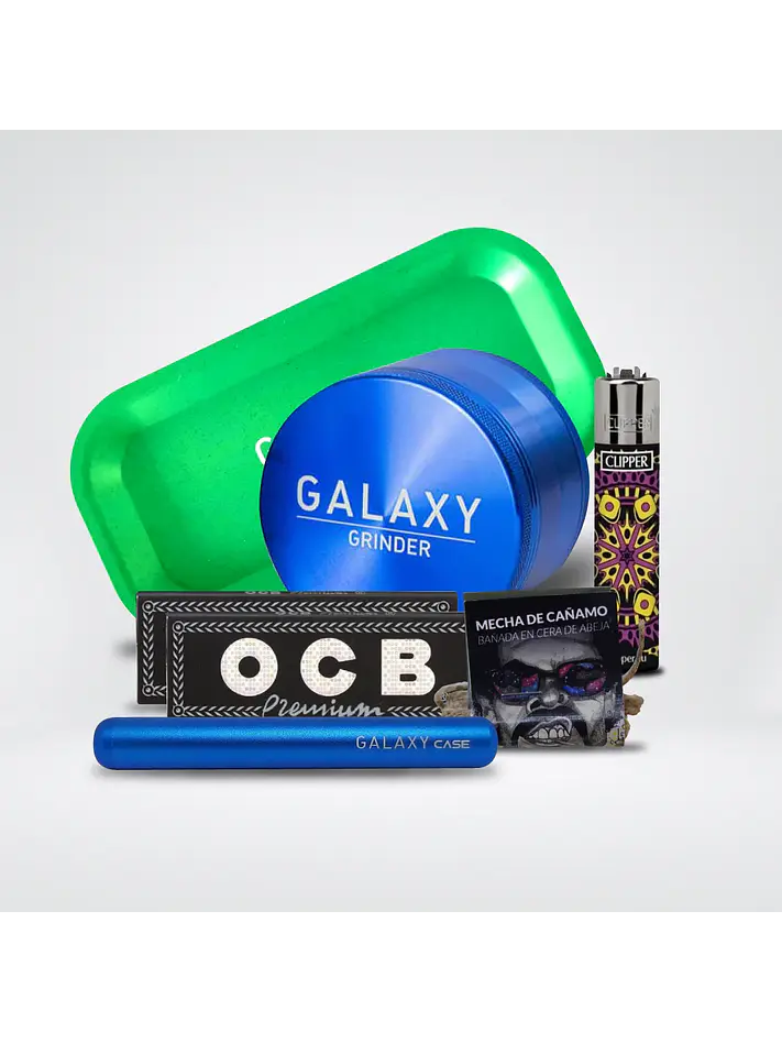 Pack Moledor Aluminio Case Azul 63Mm - Galaxy 1