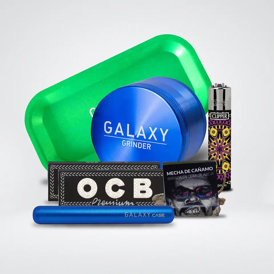 Pack Moledor Aluminio Case Azul 63Mm - Galaxy 1