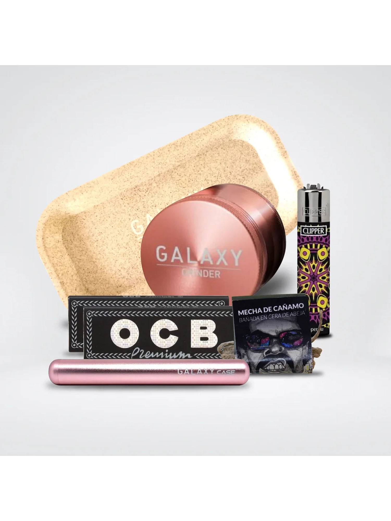 Pack Moledor Aluminio Case Rose Gold 55Mm -Galaxy 1