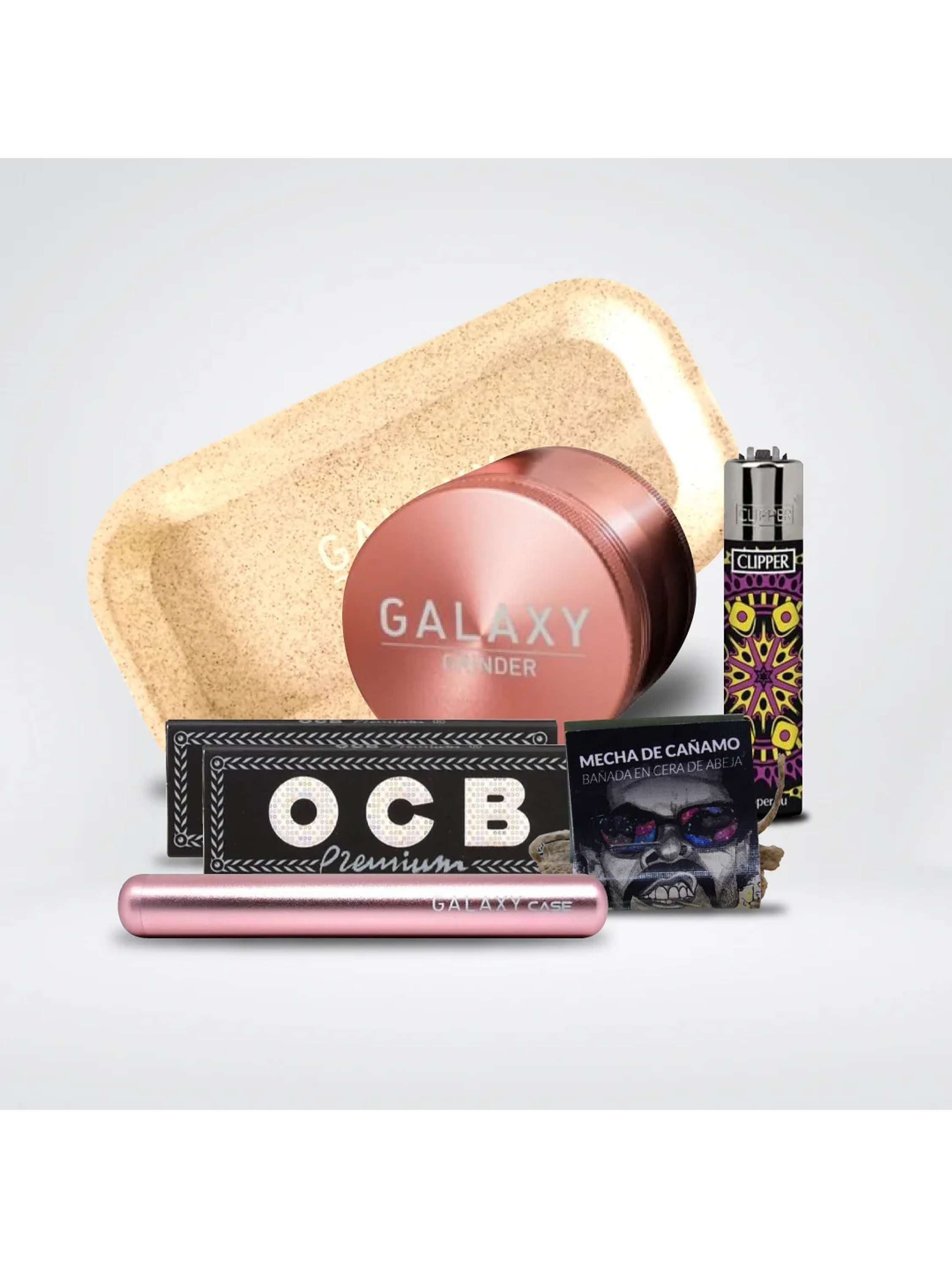 Pack Moledor Aluminio Case Rose Gold 55Mm -Galaxy 1