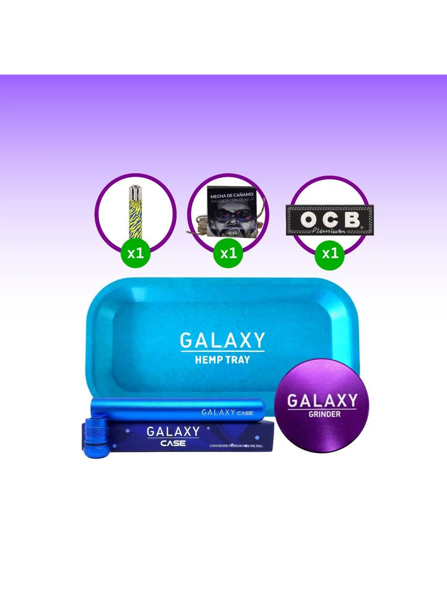 Pack Moledor Aluminio Case Purple 55Mm -Galaxy 1