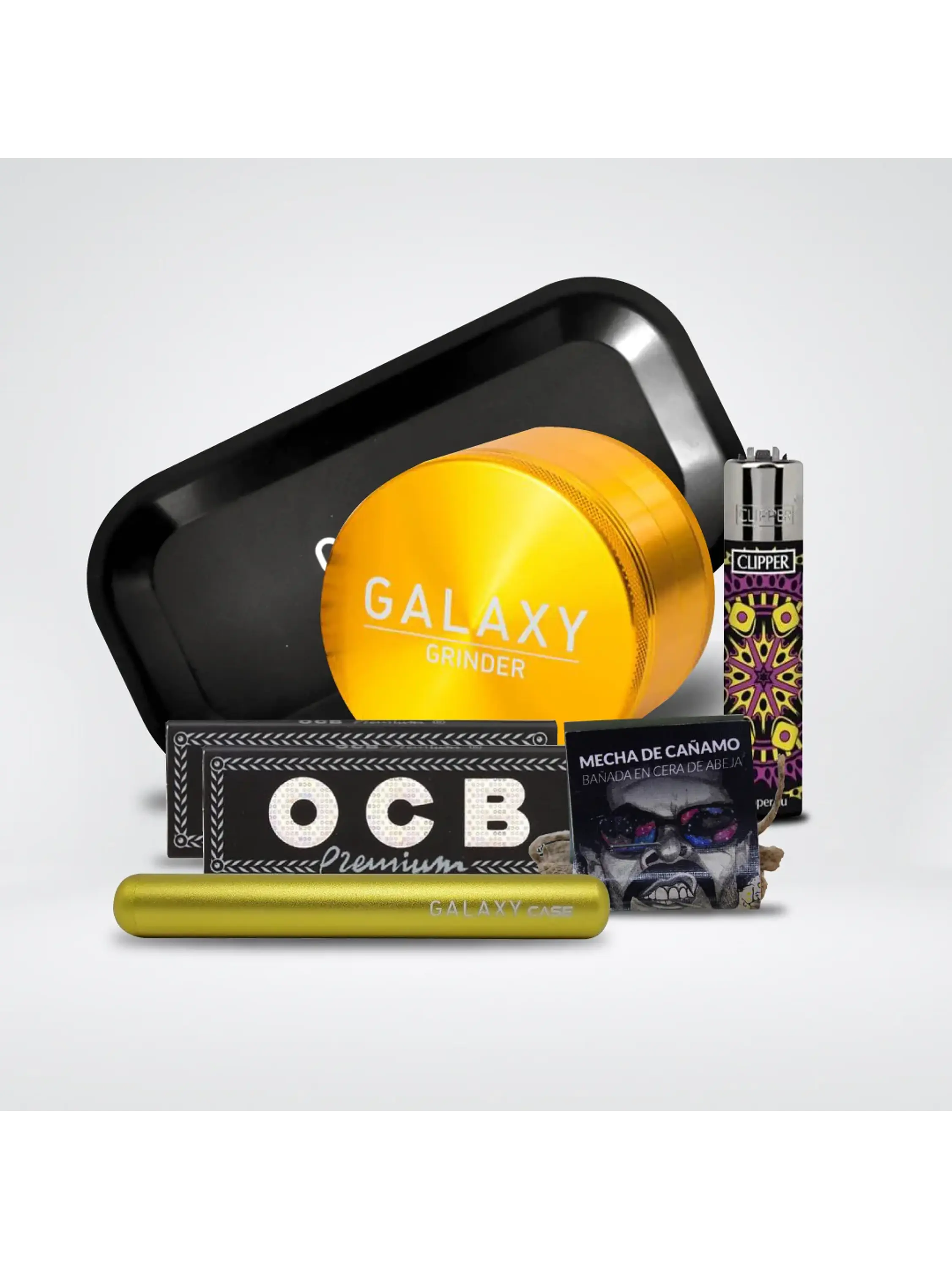 Pack Moledor Aluminio Case Gold 63Mm- Galaxy 1