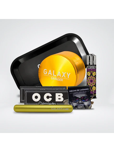 Pack Moledor Aluminio Case Gold 63Mm- Galaxy 1