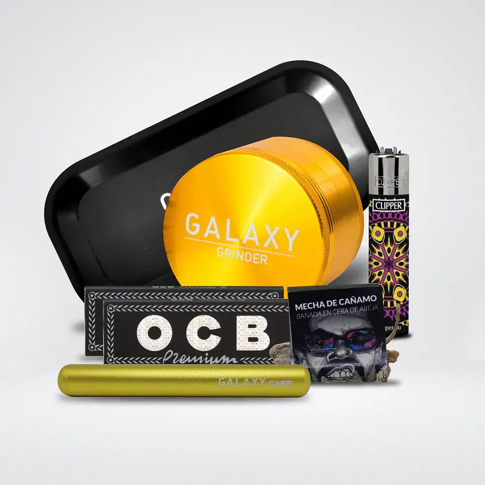 Pack Moledor Aluminio Case Gold 63Mm- Galaxy 1
