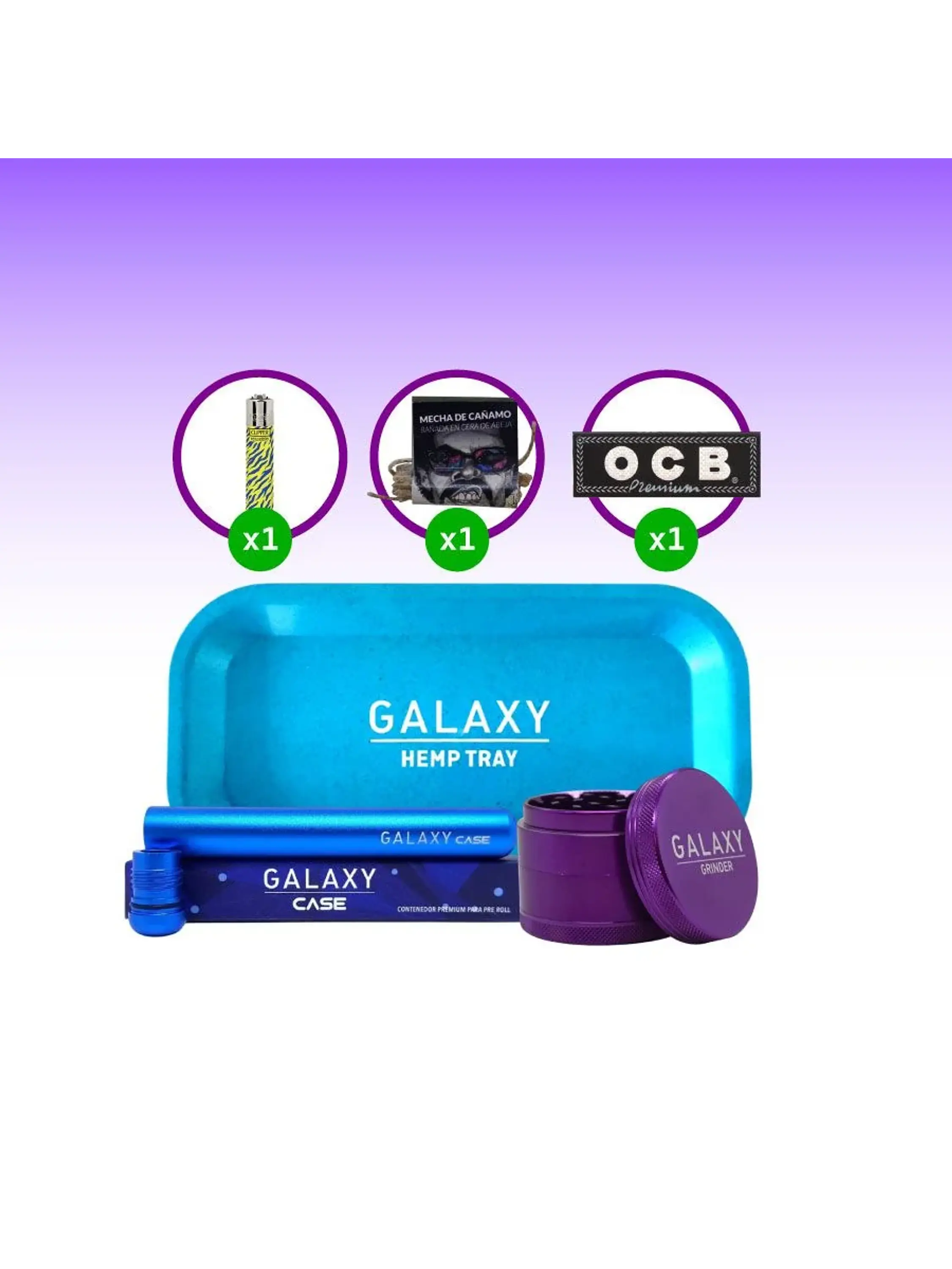 Pack Moledor Aluminio Case Purple 63Mm- Galaxy 1