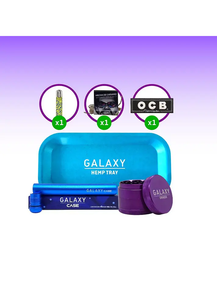 Pack Moledor Aluminio Case Purple 63Mm- Galaxy 1
