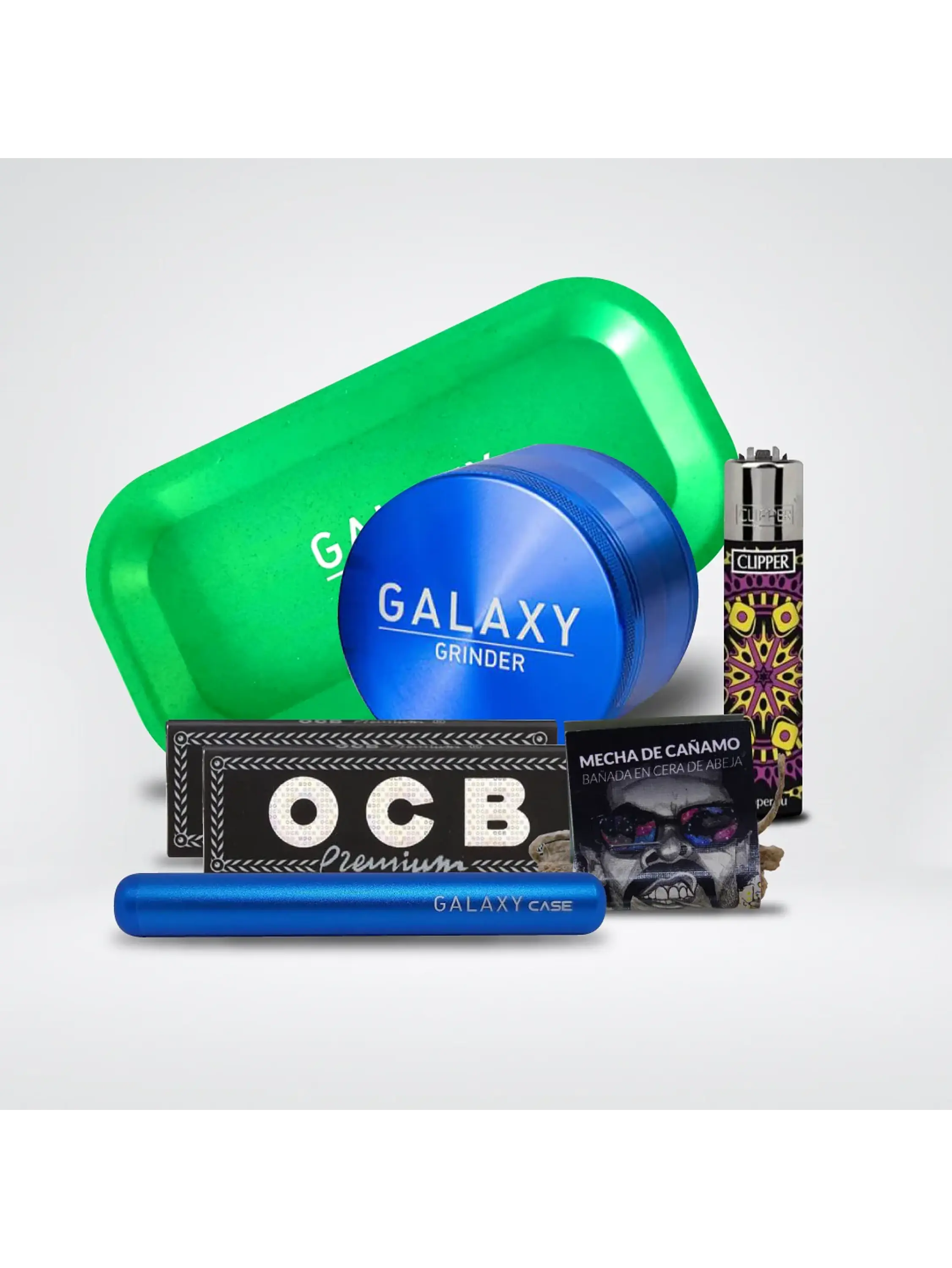 Pack Moledor Aluminio Case Azul 55Mm -Galaxy 1