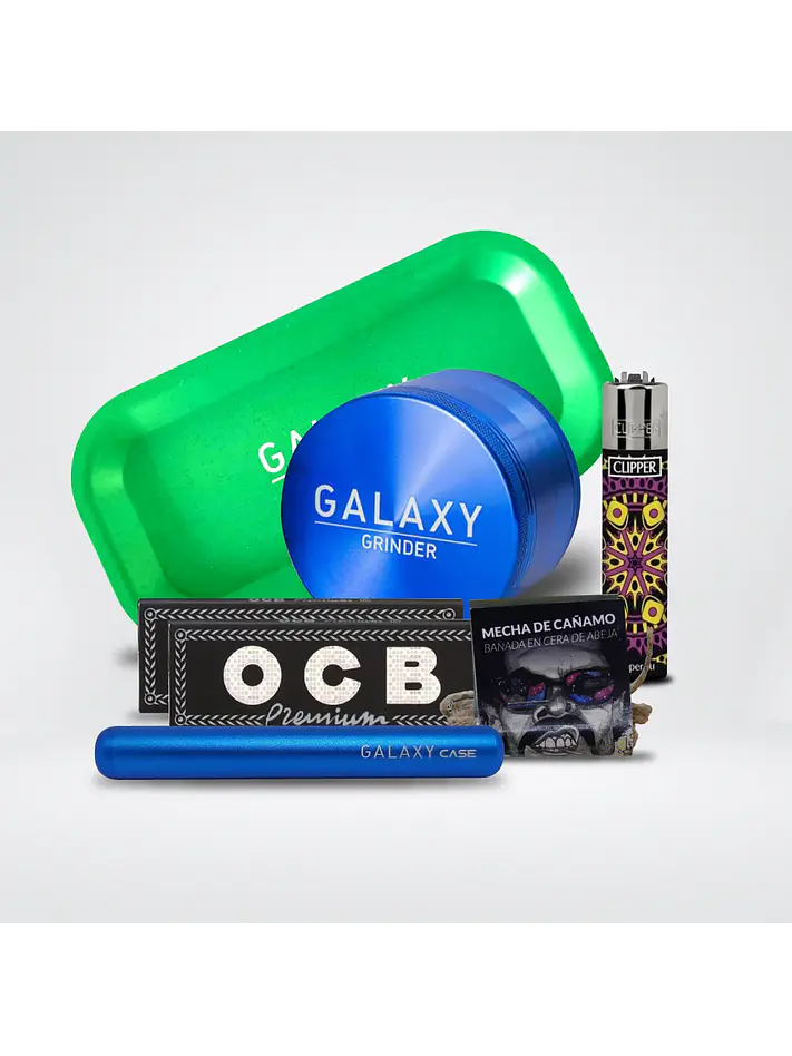 Pack Moledor Aluminio Case Azul 55Mm -Galaxy 1
