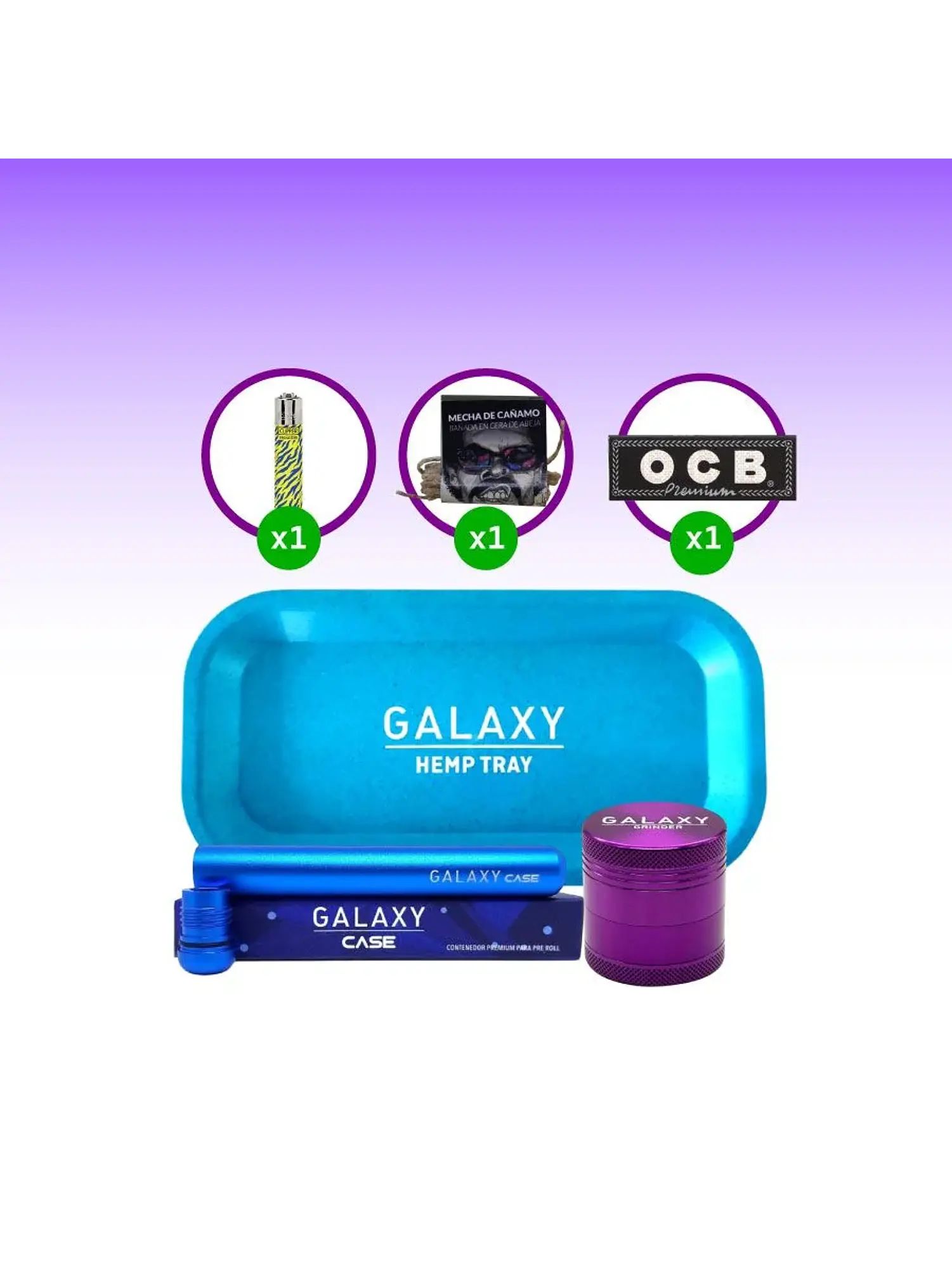 Pack Moledor Aluminio Case Azul 38Mm -Galaxy 3