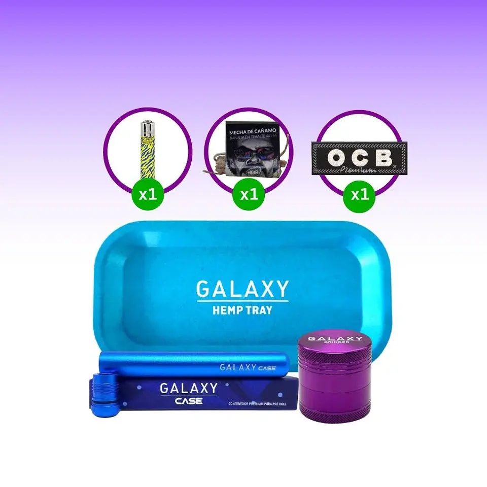 Pack Moledor Aluminio Case Azul 38Mm -Galaxy 3