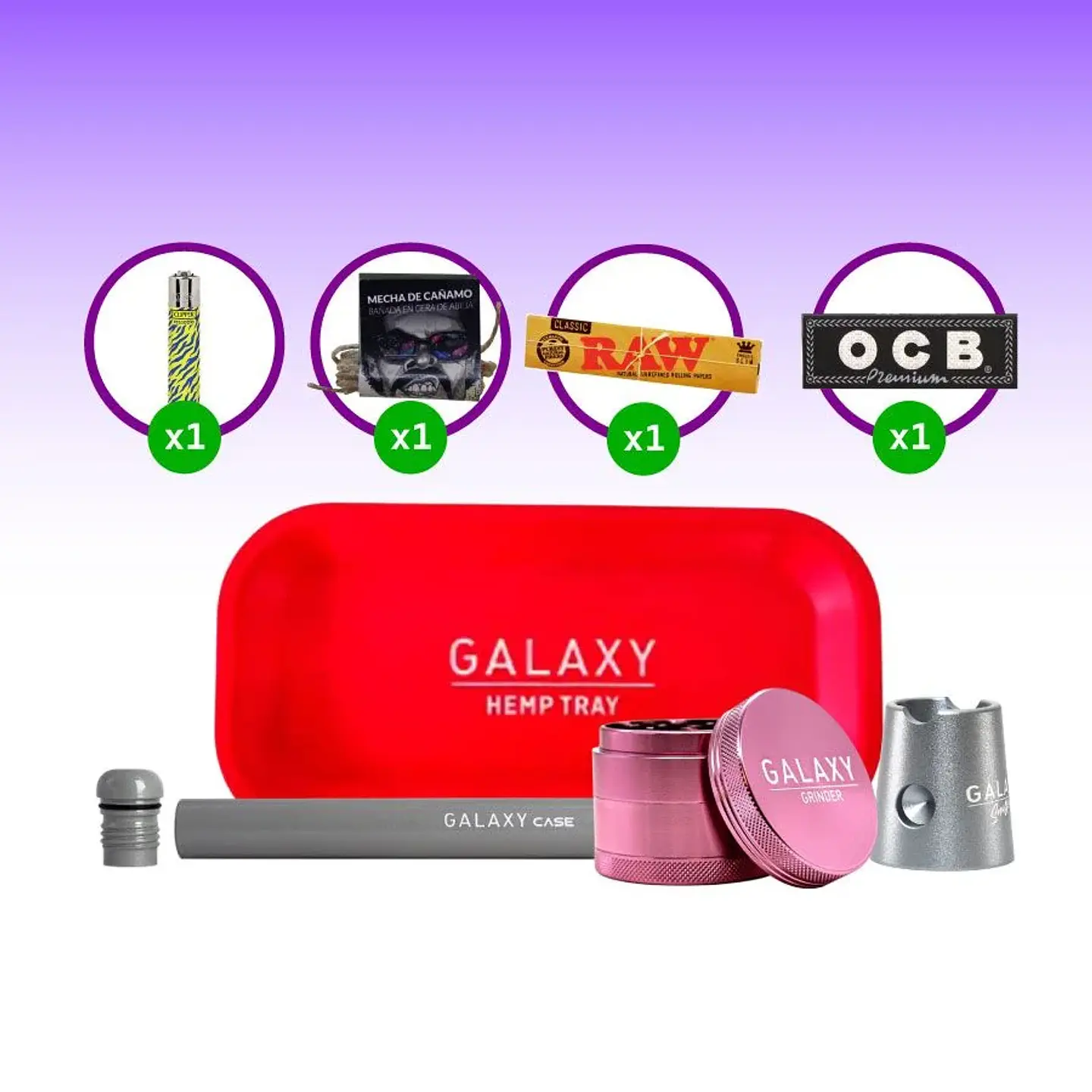 Pack Moledor Aluminio Pro Blue 63Mm-Galaxy 7