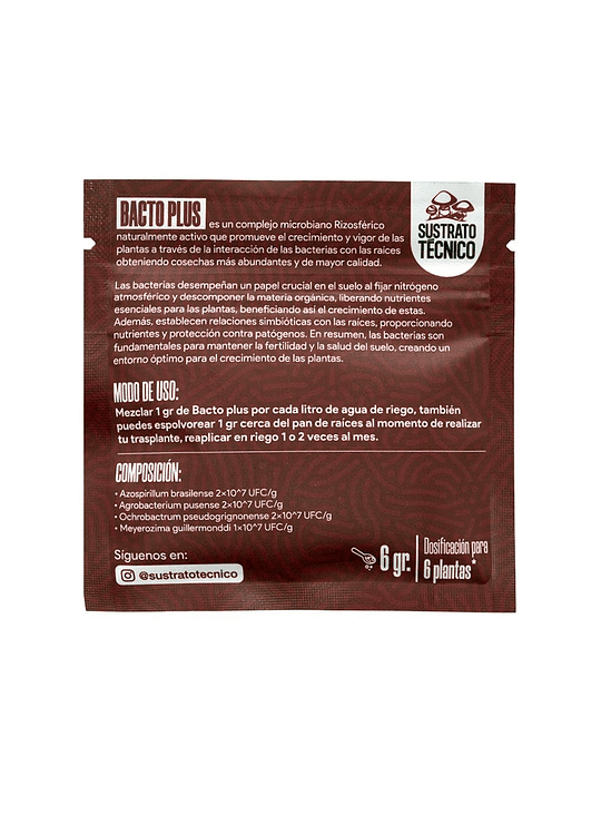 Bacto Plus 50G-Sustrato Tecnico 4