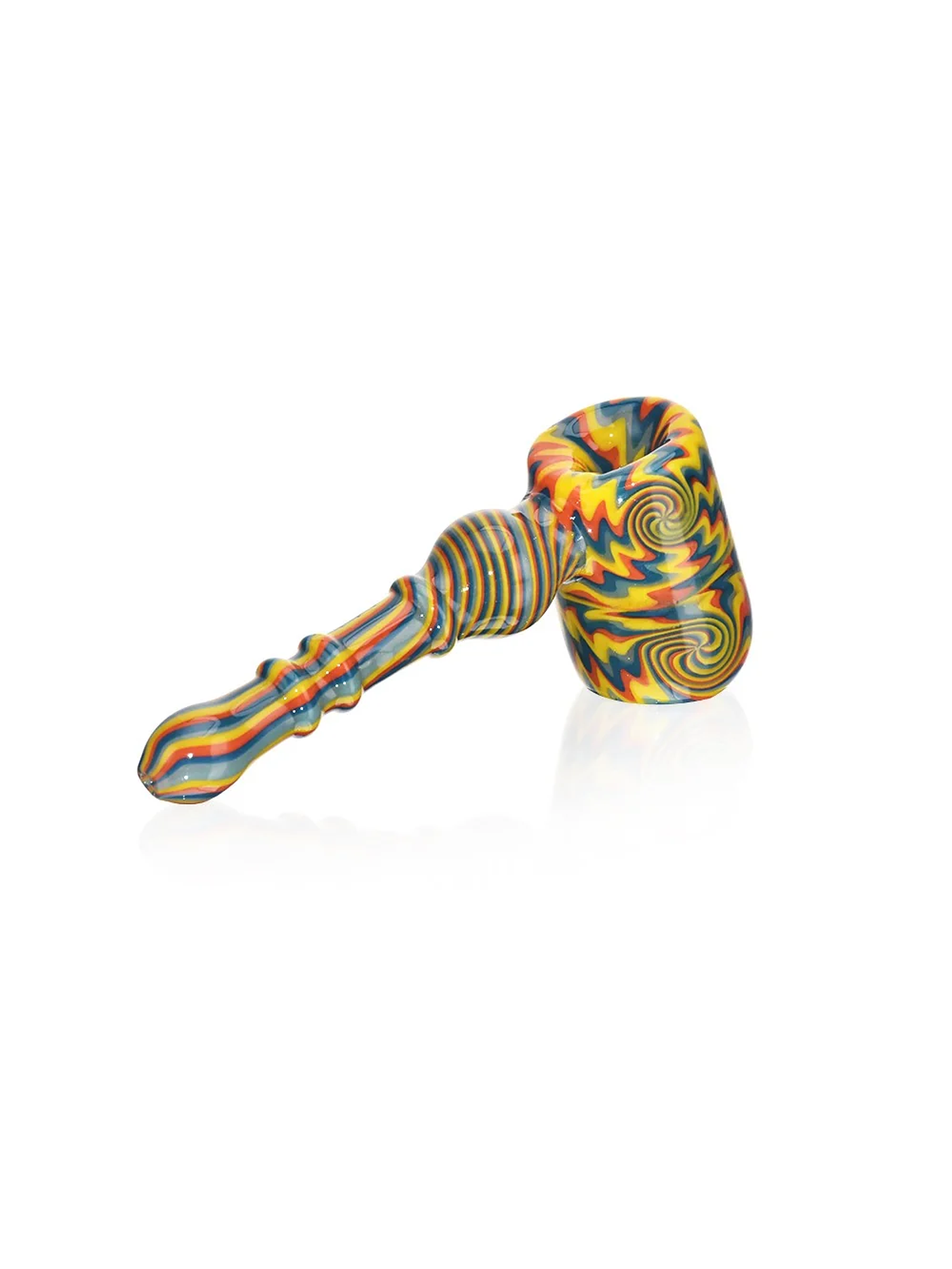 Wig Wag Hammer Pipe Color White-Calvo Glass 2