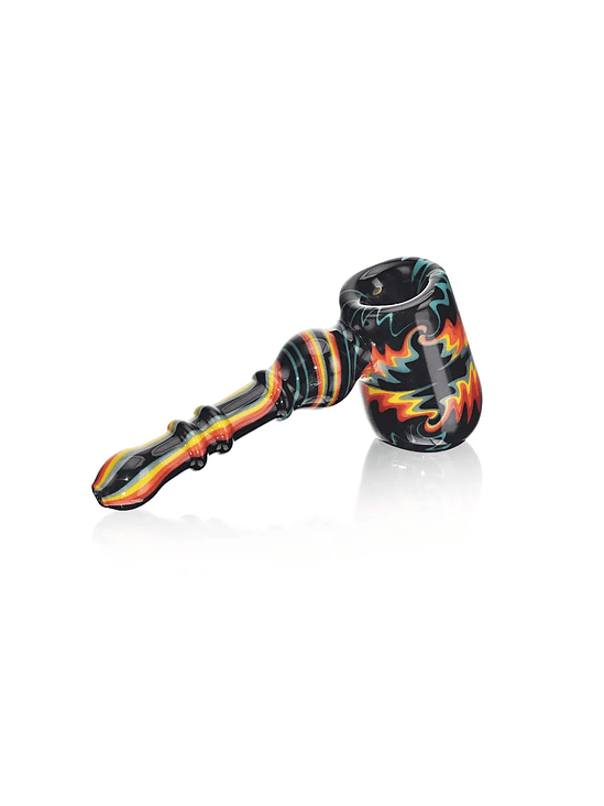 Wig Wag Hammer Pipe Color White-Calvo Glass 3