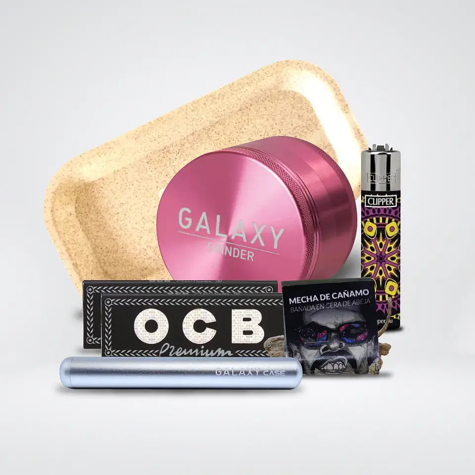 Pack Moledor Aluminio Case Gold 63Mm- Galaxy 6