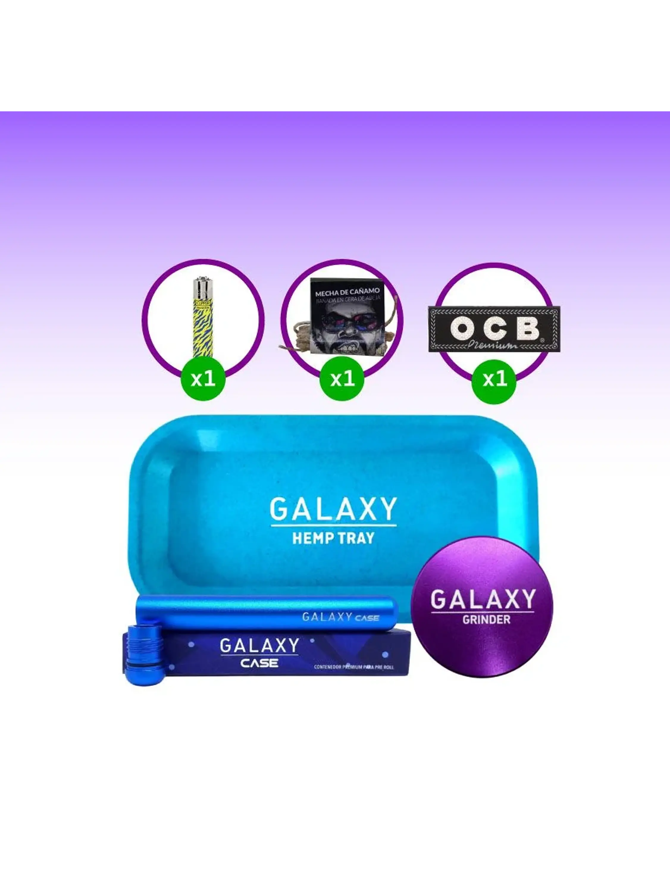 Pack Moledor Aluminio Case Azul 55Mm -Galaxy 3