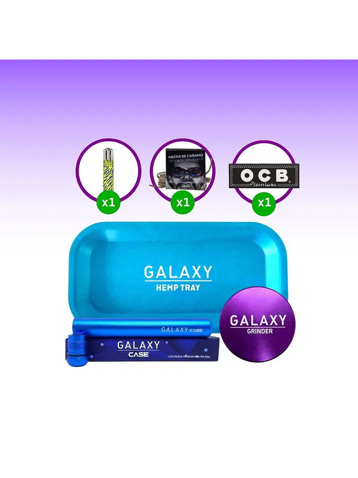 Pack Moledor Aluminio Case Azul 55Mm -Galaxy 3