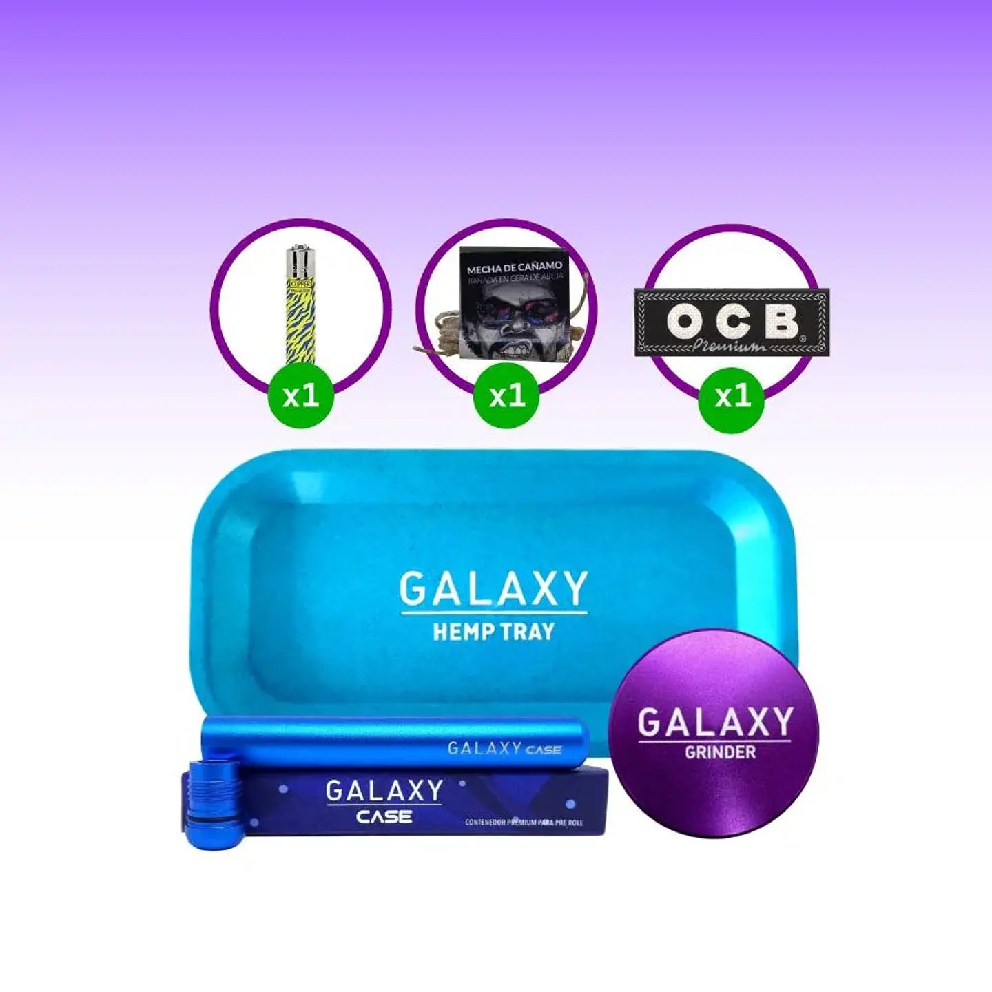 Pack Moledor Aluminio Case Azul 55Mm -Galaxy 3