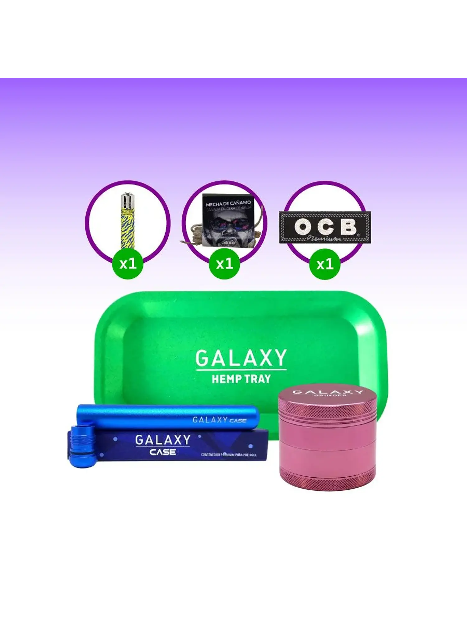 Pack Moledor Aluminio Case Azul 55Mm -Galaxy 7