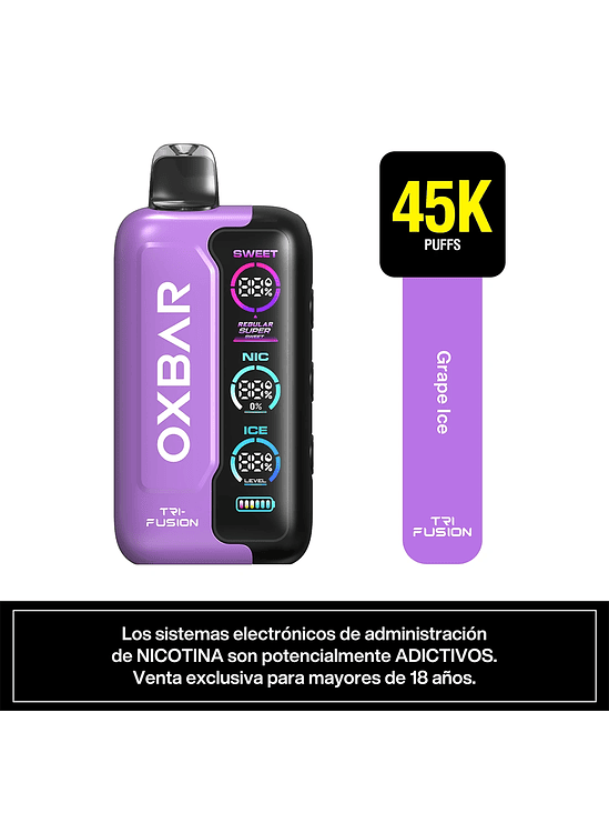 VAPORIZADOR TRIFUSION 45K GRAPE RASPBERRY-OXBAR 2