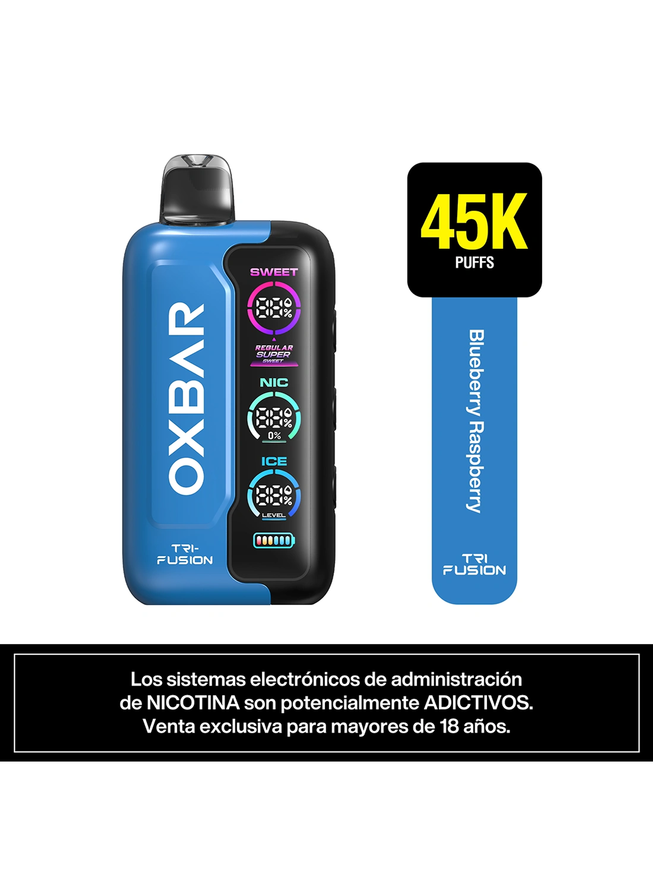 VAPORIZADOR TRIFUSION 45K BLUEBERRY RASPBERRY-OXBAR 2