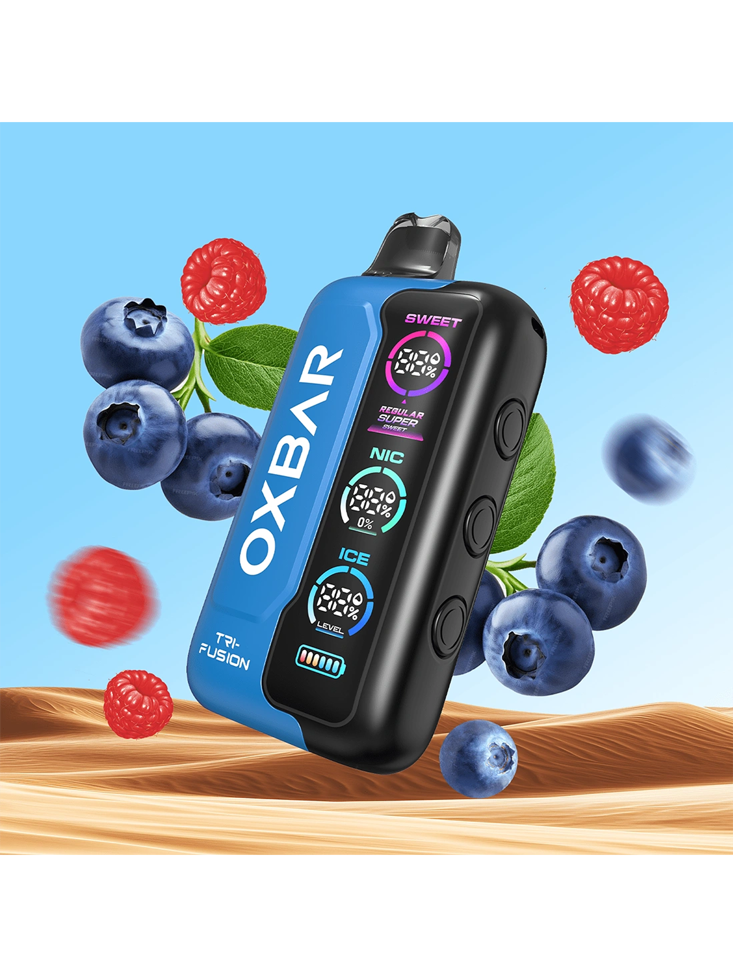 VAPORIZADOR TRIFUSION 45K BLUEBERRY RASPBERRY-OXBAR 1