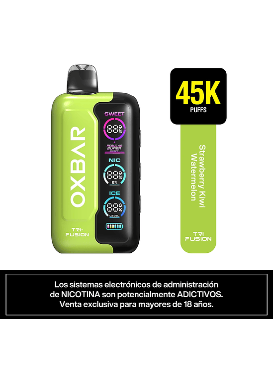 VAPORIZADOR TRIFUSION 45K STRAWBERRY KIWI WATERMELON-OXBAR 2