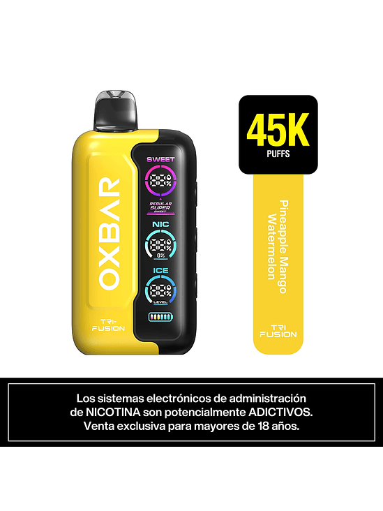 VAPORIZADOR TRIFUSION 45K PINEAPPLE MANGO WATERMELON-OXBAR 2