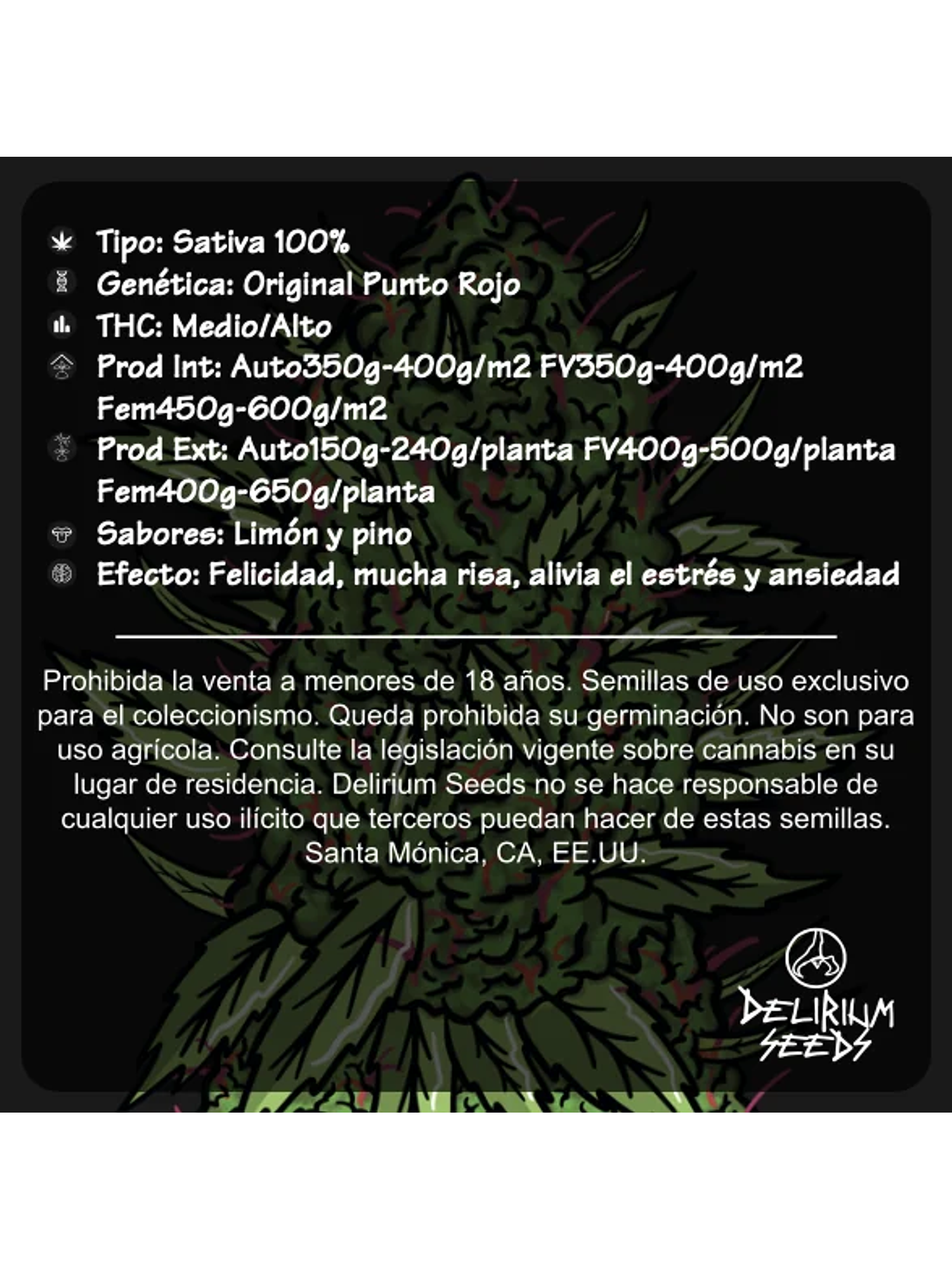 Punto Rojo Fem -Delirium Seeds (X100/X4/X2/X1) 6