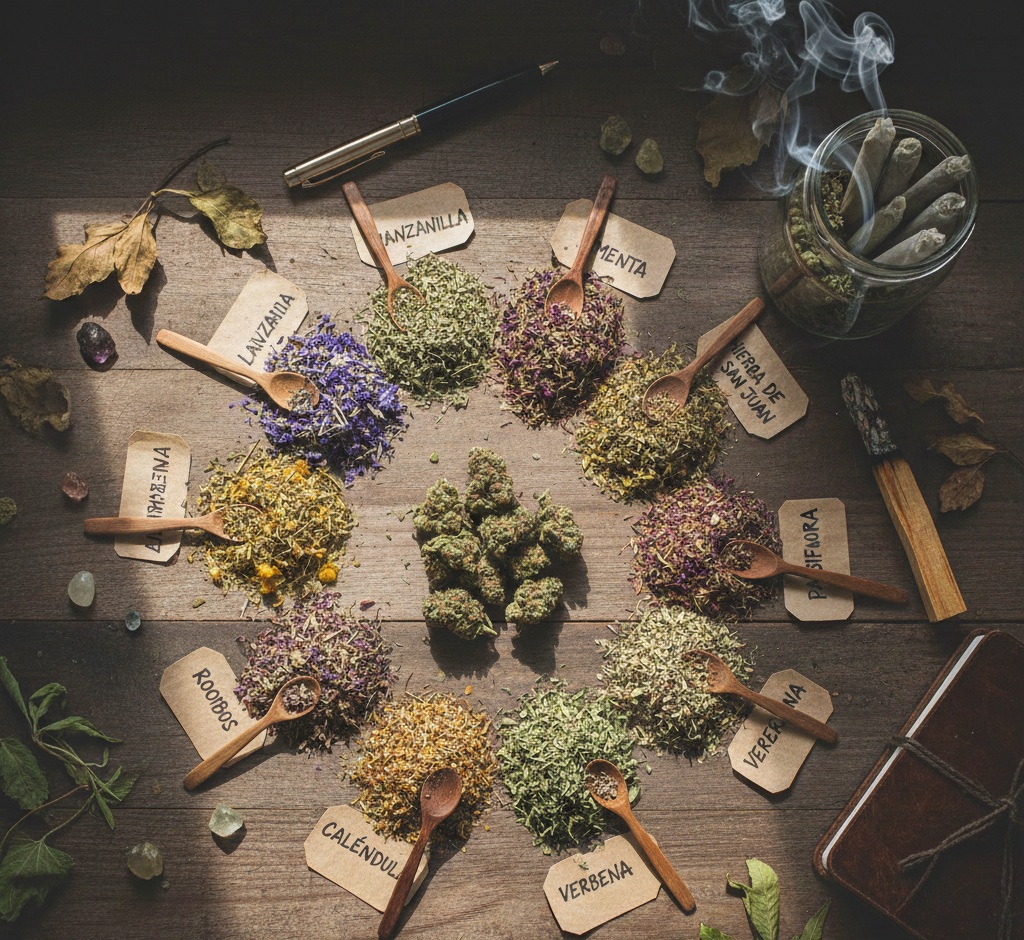 Mejora tu volá: 10 hierbas para mezclar con cannabis