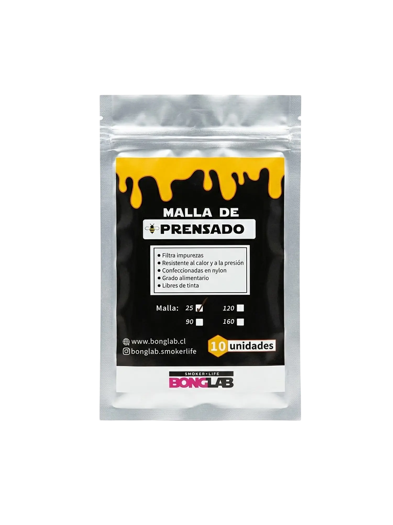 Mallas de Rosin 25/90/120/160 Micras-Bonglab 7