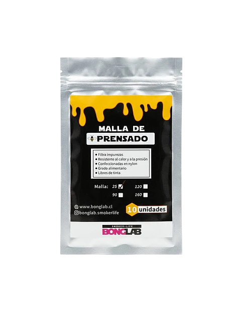 Mallas de Rosin 25/90/120/160 Micras-Bonglab 7