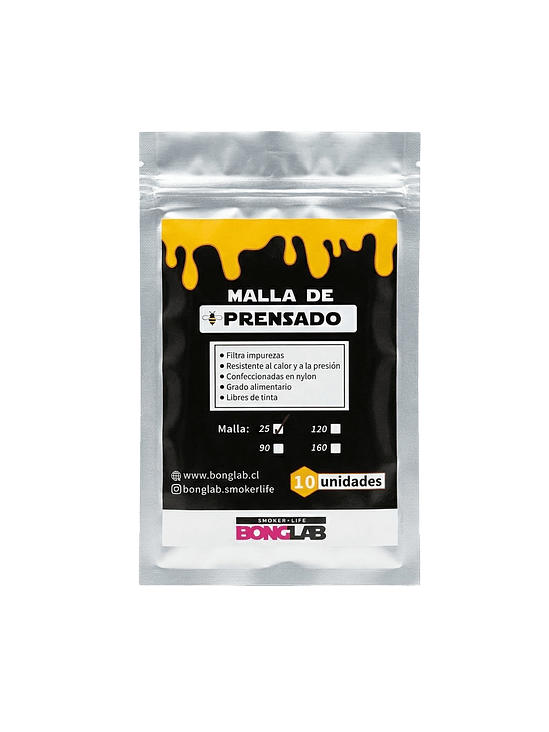 Mallas de Rosin 25/90/120/160 Micras-Bonglab 7