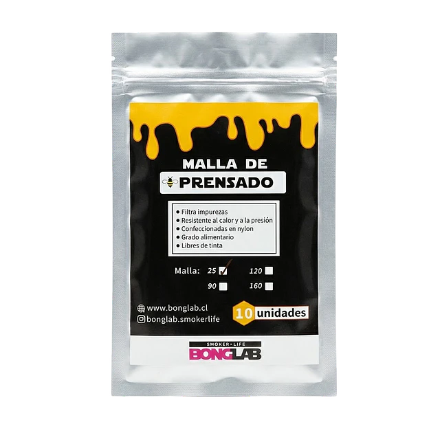 Mallas de Rosin 25/90/120/160 Micras-Bonglab