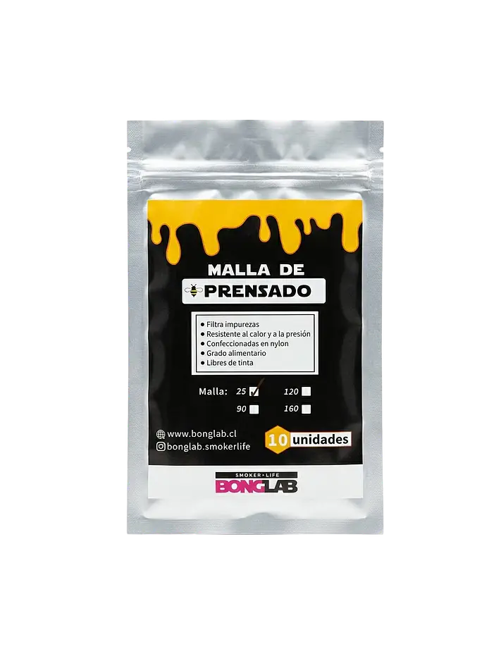 Mallas de Rosin 25/90/120/160 Micras-Bonglab 7