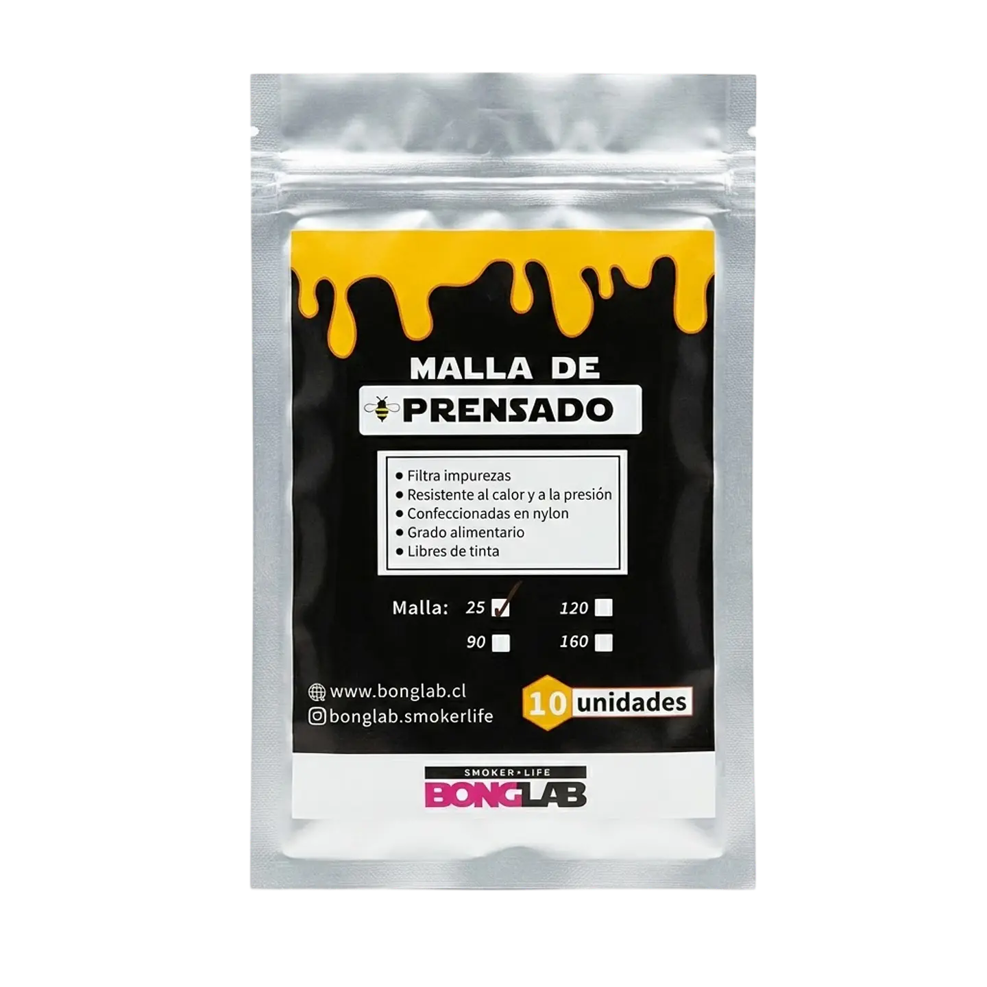 Mallas de Rosin 25/90/120/160 Micras-Bonglab 7